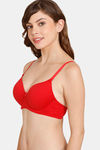 Rosaline Padded Wired Medium Coverage T-Shirt Bra - Equestrain Red — thumbnail 3